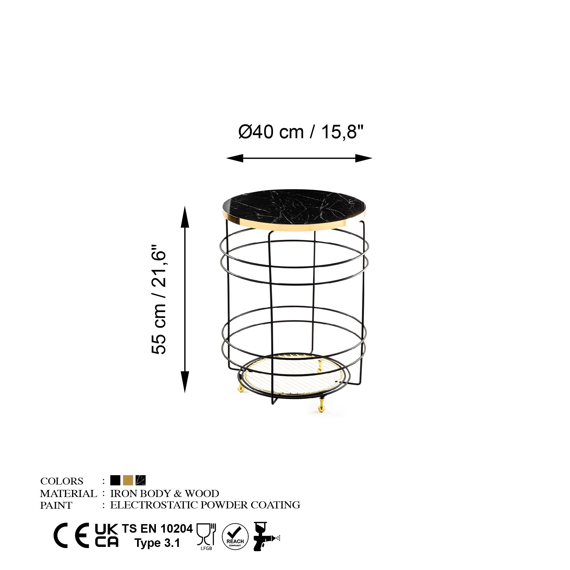 Shb-006 Ahşap Metal Sehpa Shb-006-Srk