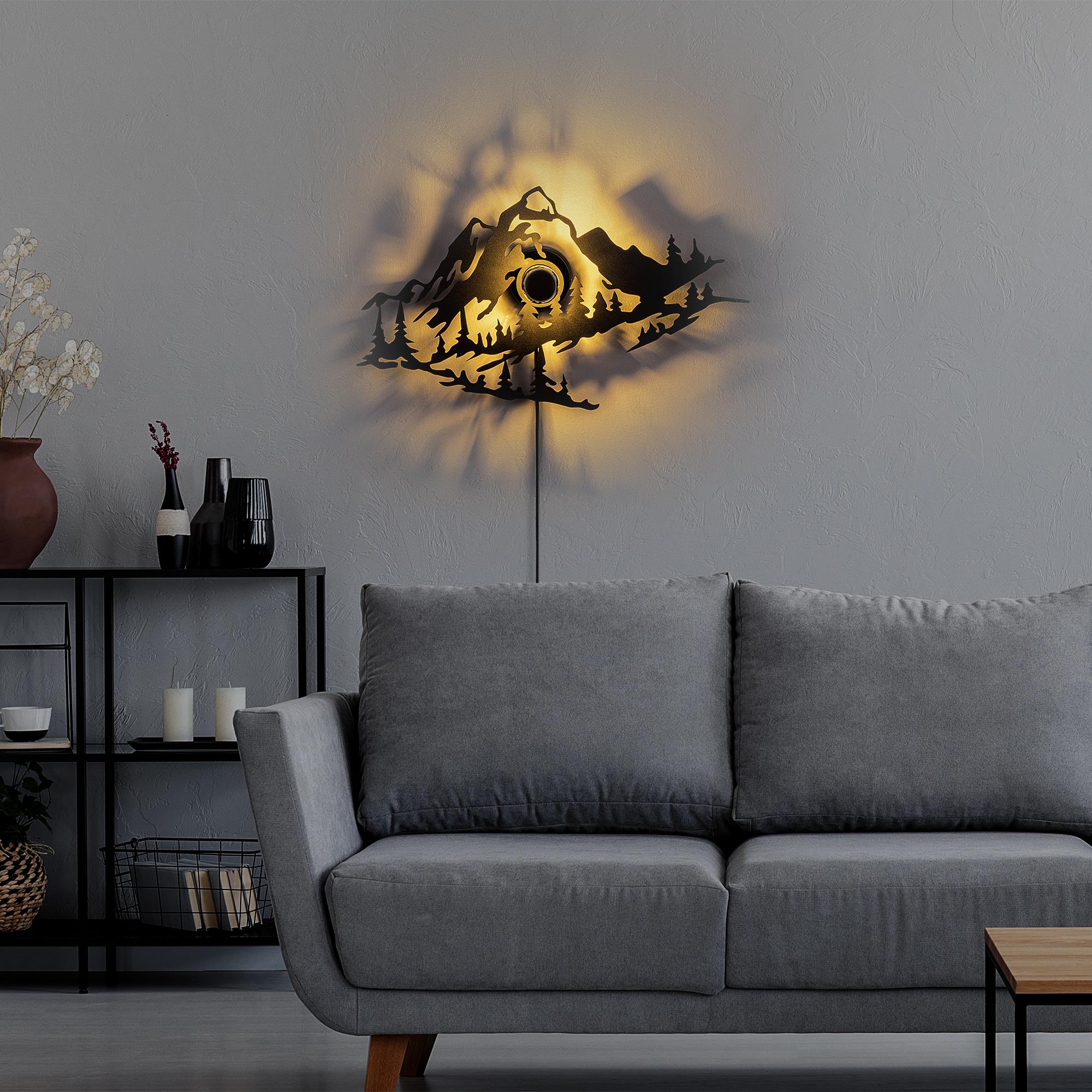 Metal Motifli Ambiyans Aplik Pütürlü Siyah Shd-002