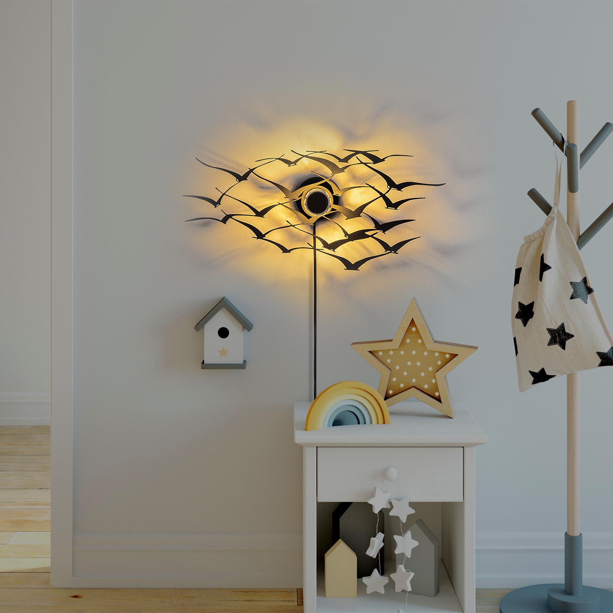 Metal Motifli Ambiyans Aplik Pütürlü Siyah Shd-003