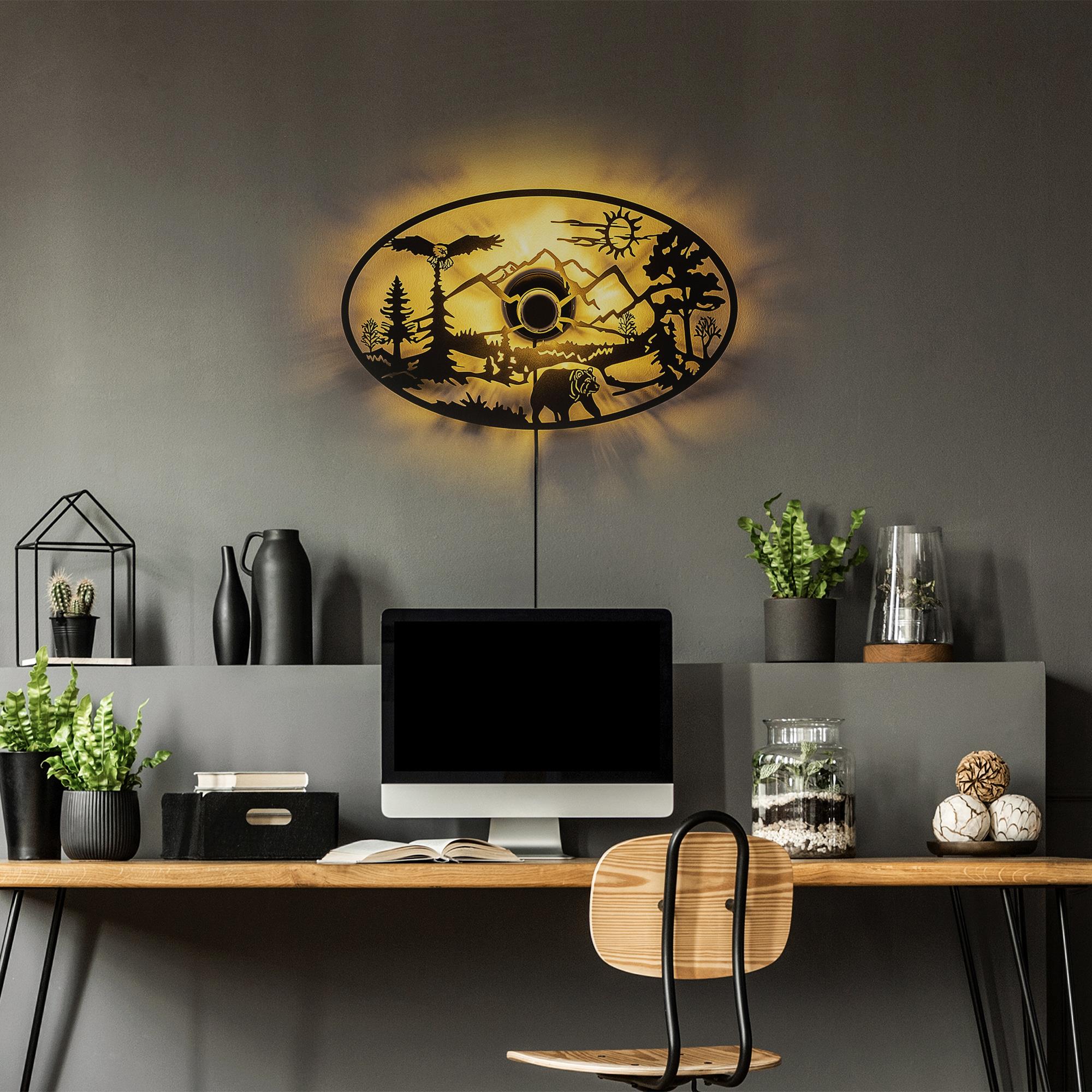 Metal Motifli Ambiyans Aplik Pütürlü Siyah Shd-005