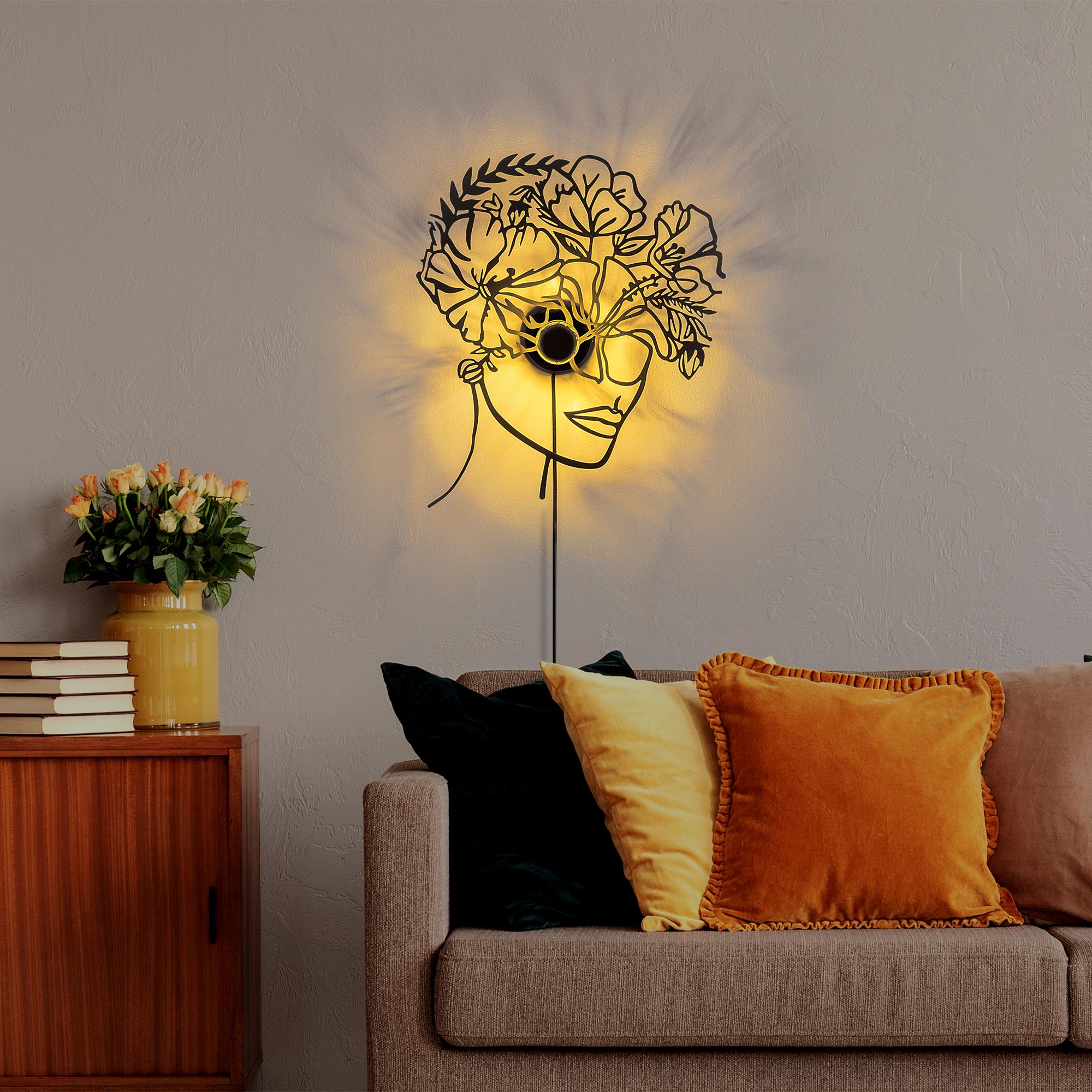 Metal Motifli Ambiyans Aplik Pütürlü Siyah Shd-006