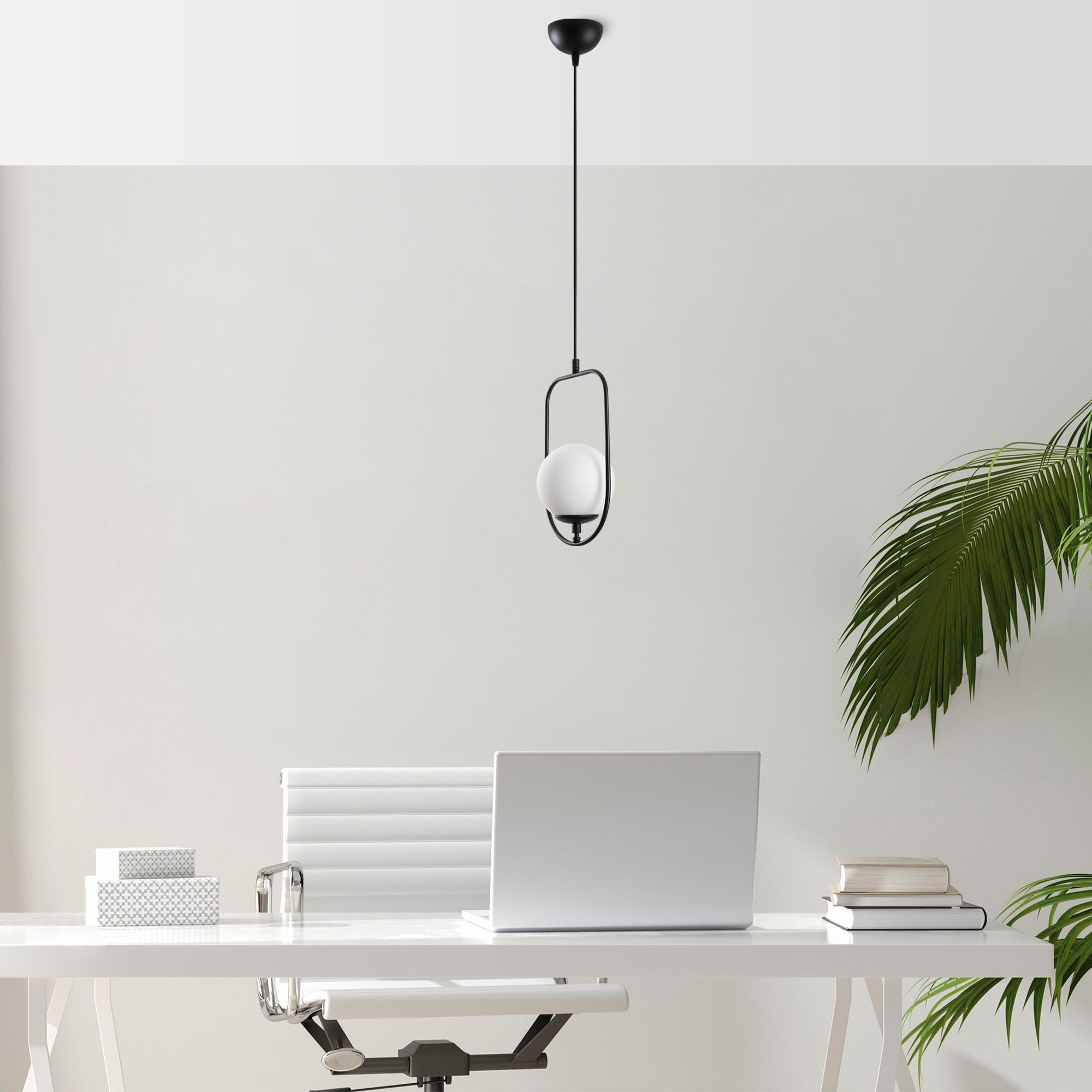 Camlı Tekli Sarkıt Pütürlü Siyah Skew-13444