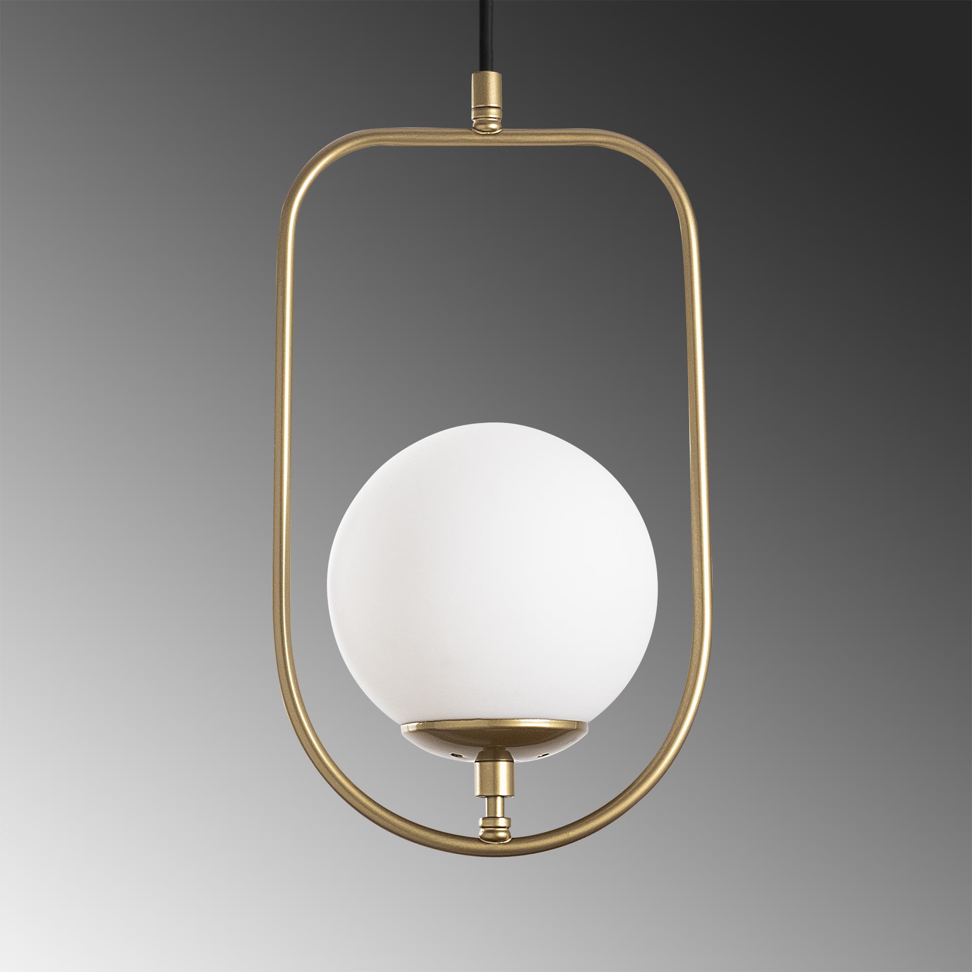 Camlı Tekli Sarkıt Parlak Gold Skew-13445