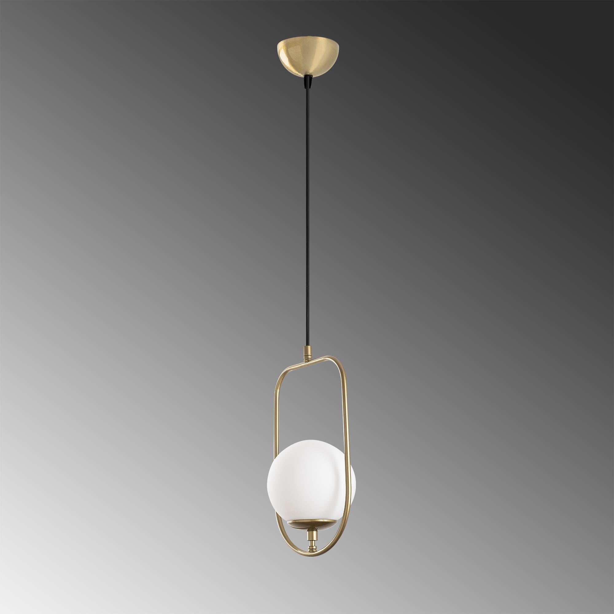 Camlı Tekli Sarkıt Parlak Gold Skew-13445