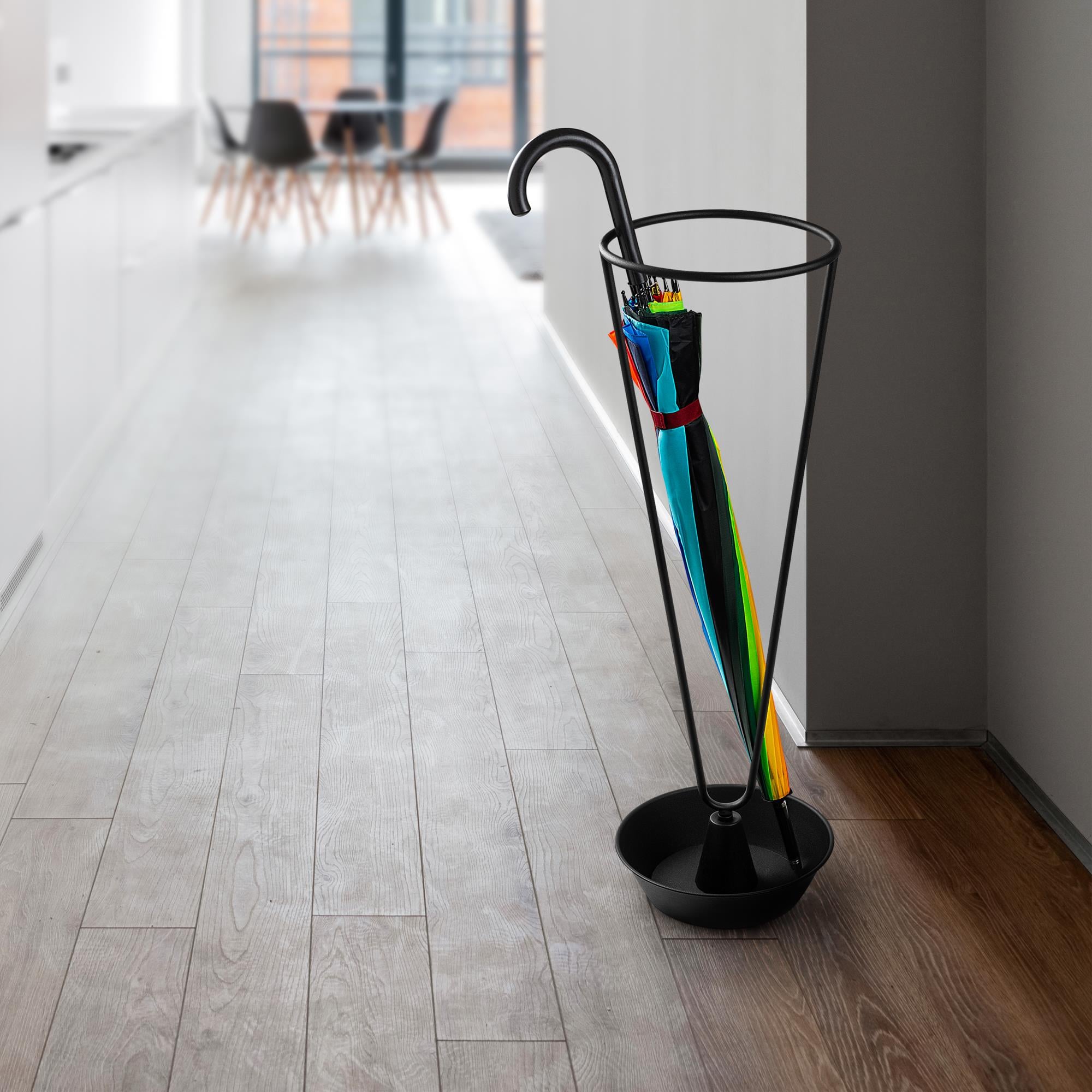 Mat Siyah Metal Şemsiyelik 70 cm Minimal Dekoratif Ofis Kapı Önü Standı,SMS-006-A