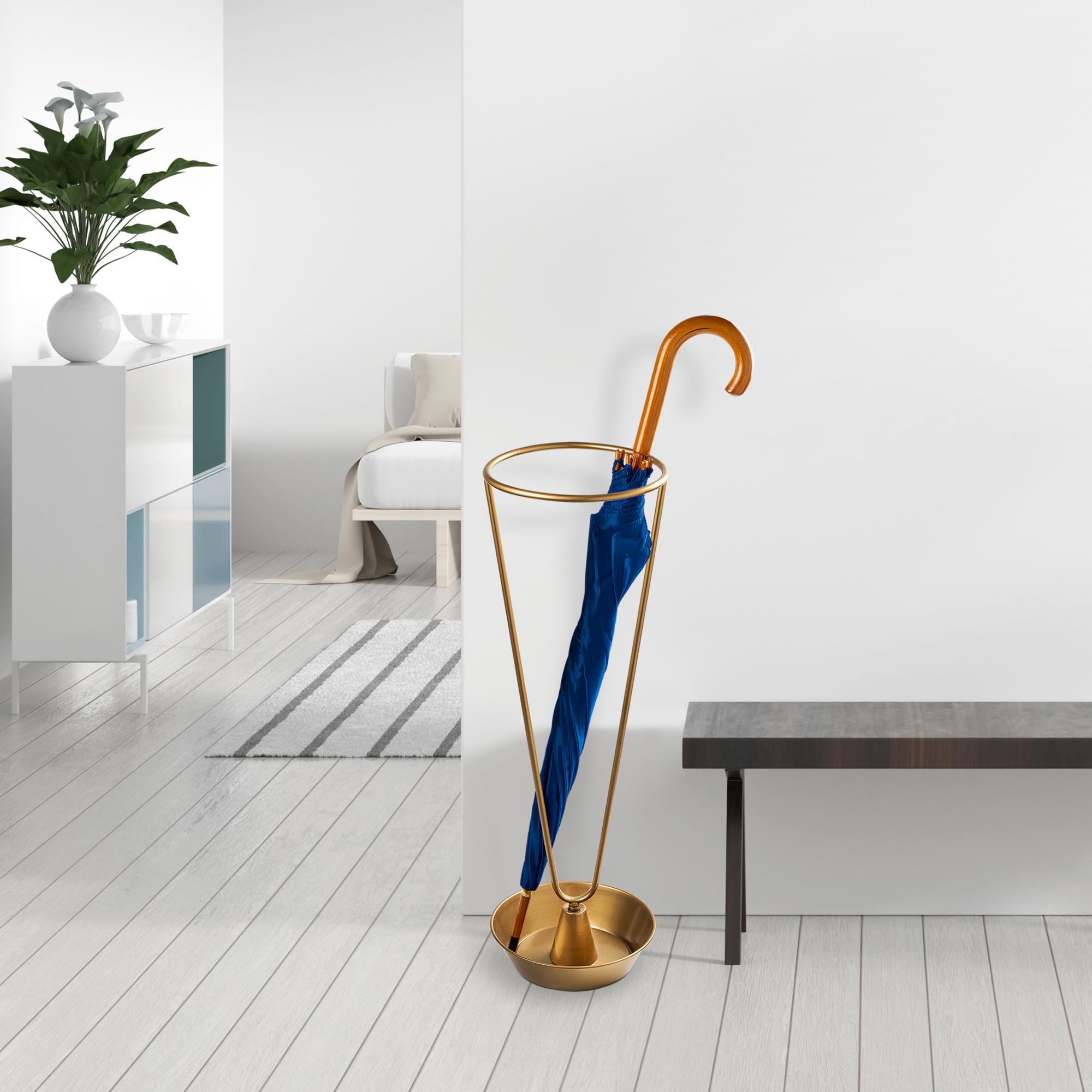 Altın Gold Metal Şemsiyelik 70 cm Minimal Dekoratif Ofis Kapı Önü Standı,SMS-006