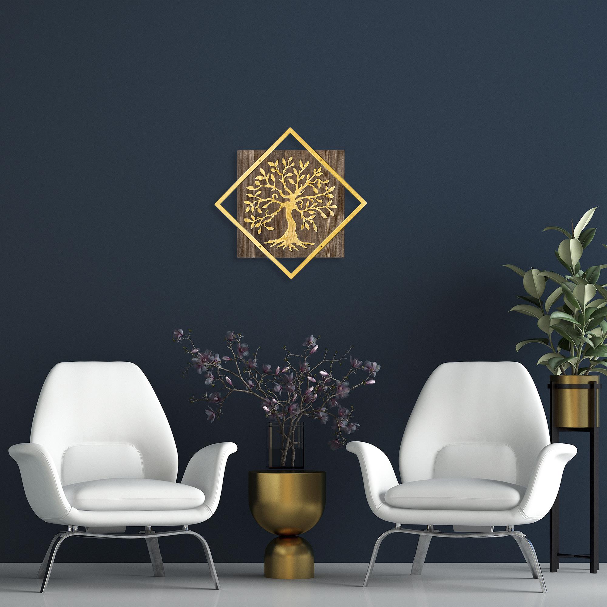 Wt-024-Gold Metal Ahşap Duvar Panoları Wt-024-A