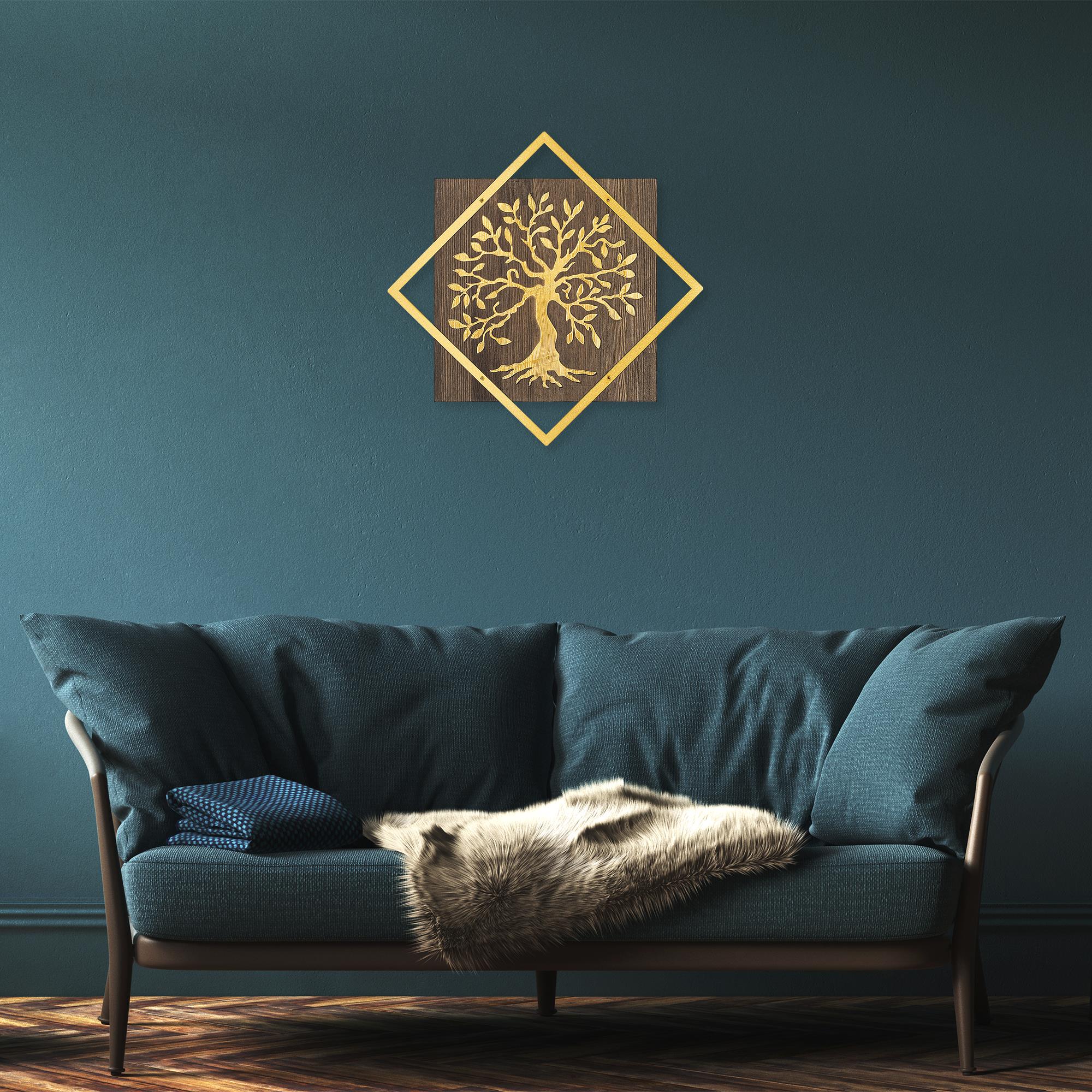 Wt-024-Gold Metal Ahşap Duvar Panoları Wt-024-A