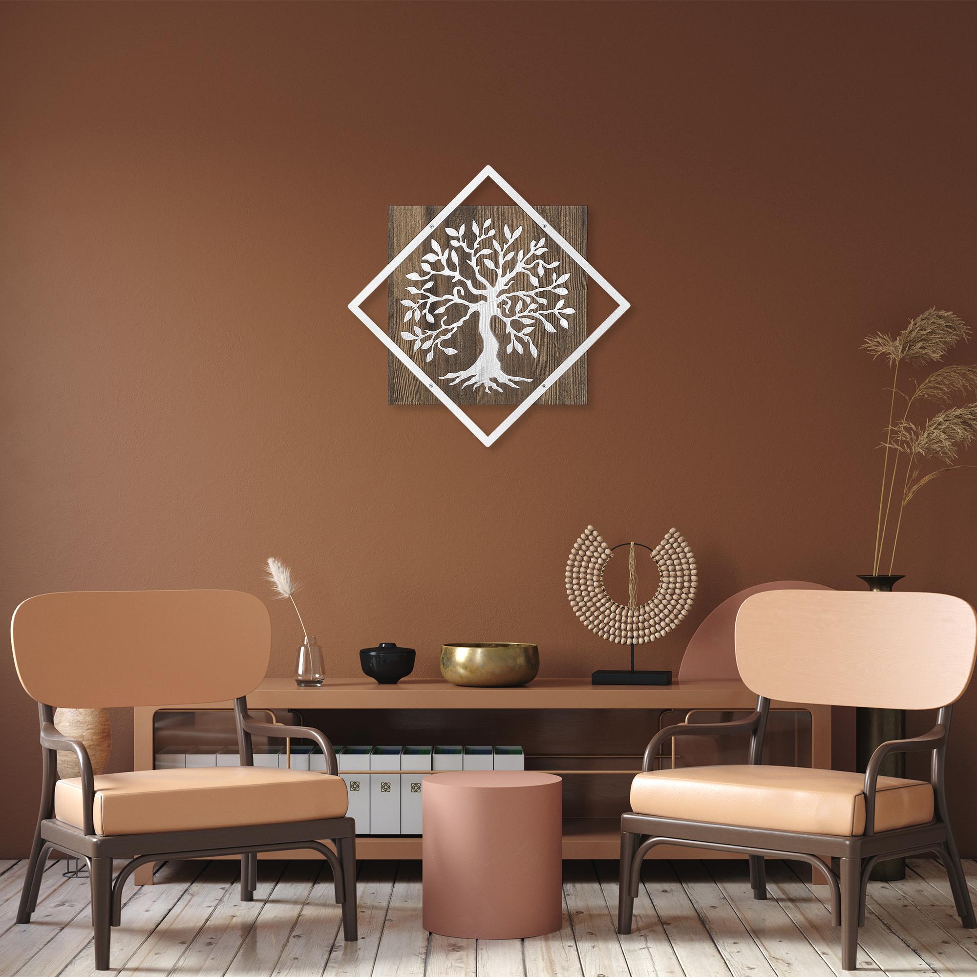 Wt-024-Sılver Metal Ahşap Duvar Panoları Wt-024-C