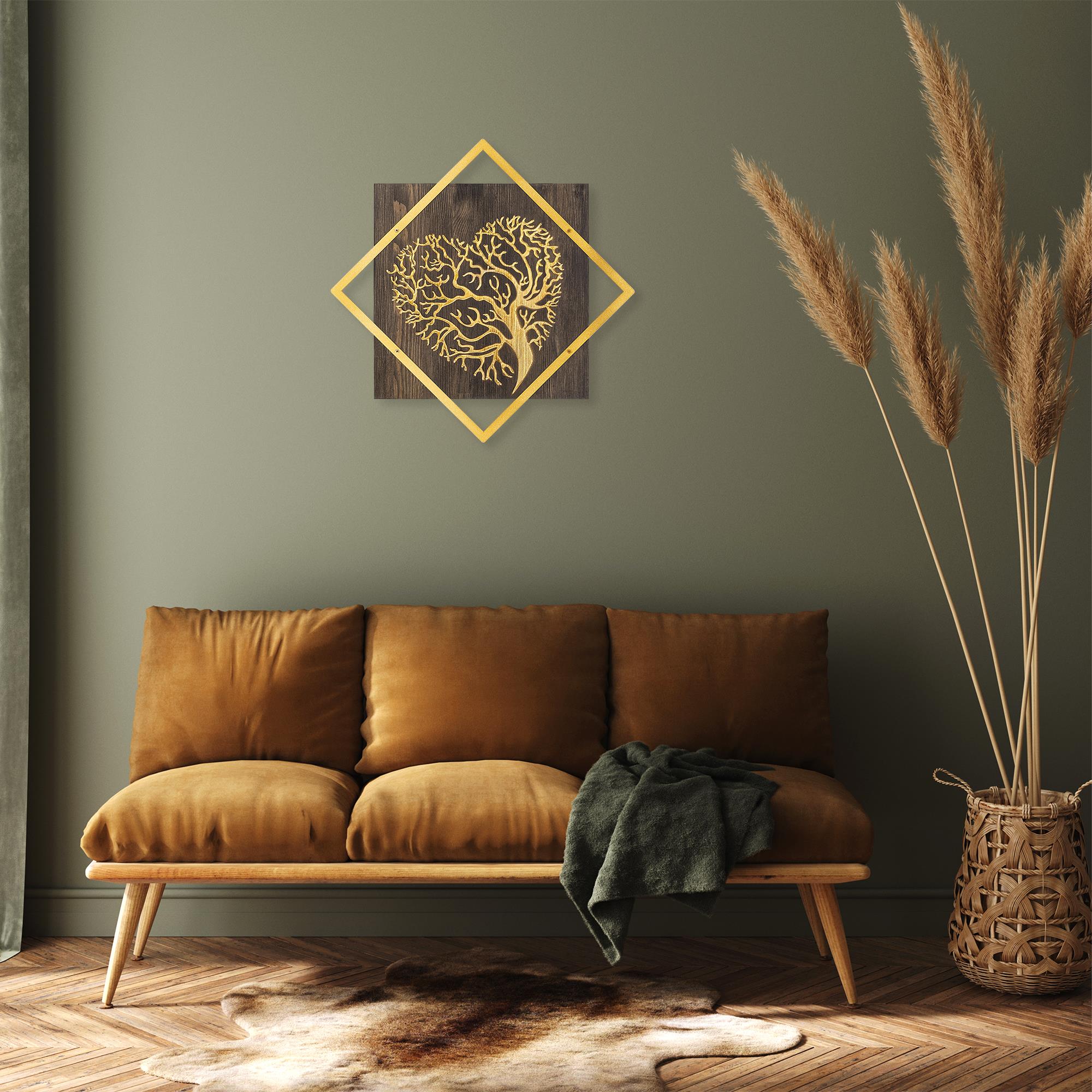 Wt-025-Gold Metal Ahşap Duvar Panoları Wt-025-A