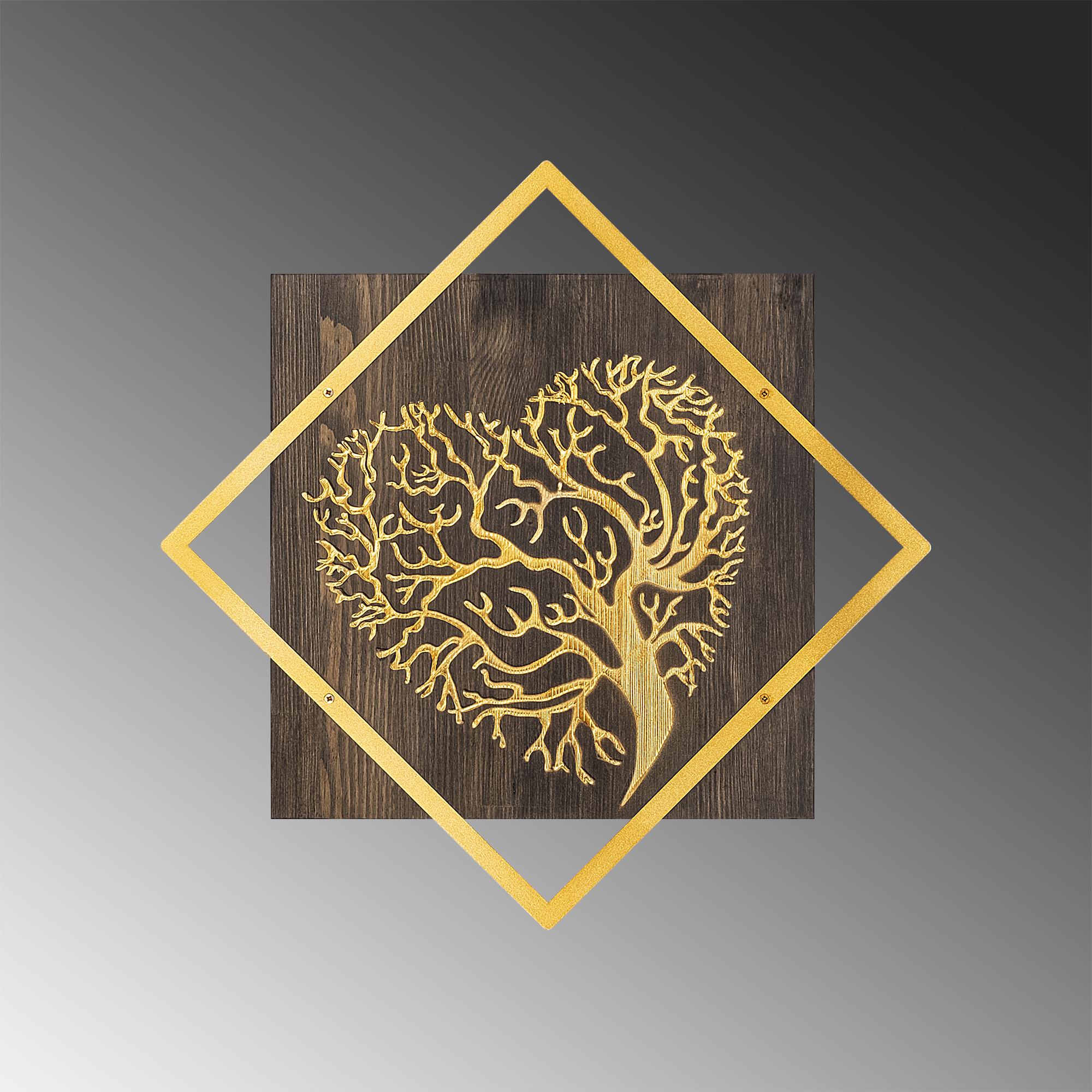 Wt-025-Gold Metal Ahşap Duvar Panoları Wt-025-A