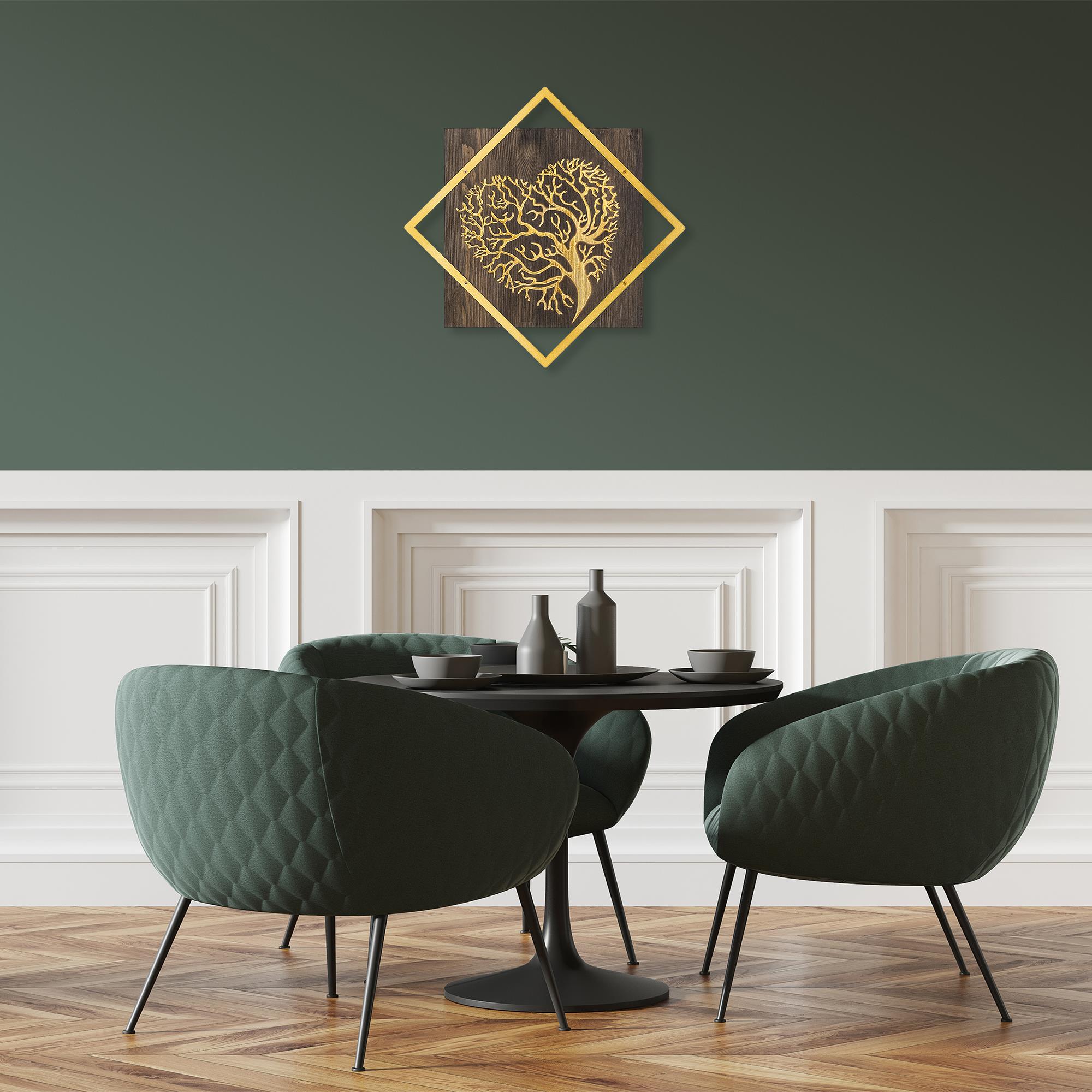 Wt-025-Gold Metal Ahşap Duvar Panoları Wt-025-A
