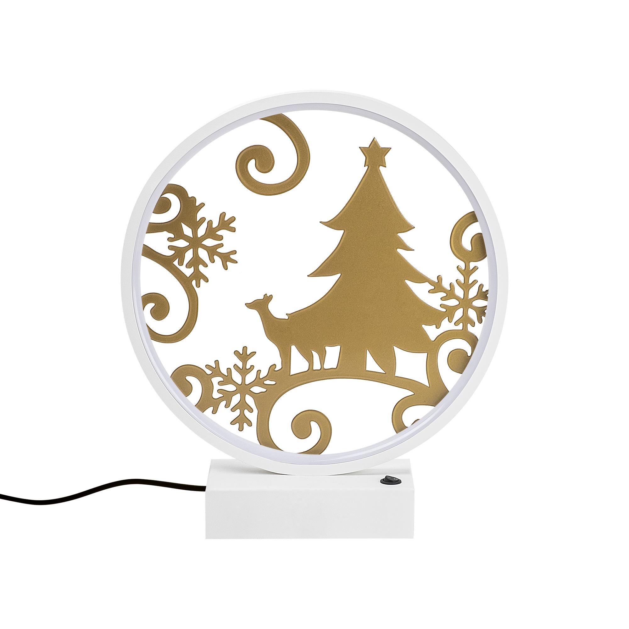 Masa Aydınlatması Pütürlü Beyaz Parlak Gold Xmas-035-A