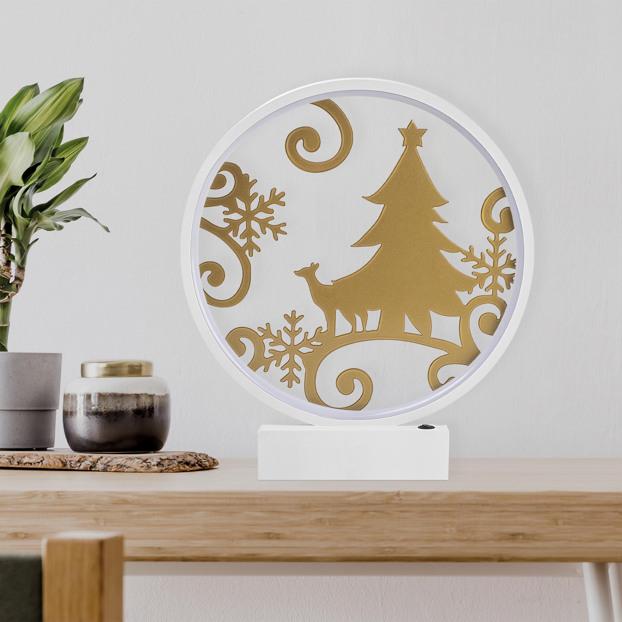 Masa Aydınlatması Pütürlü Beyaz Parlak Gold Xmas-035-A