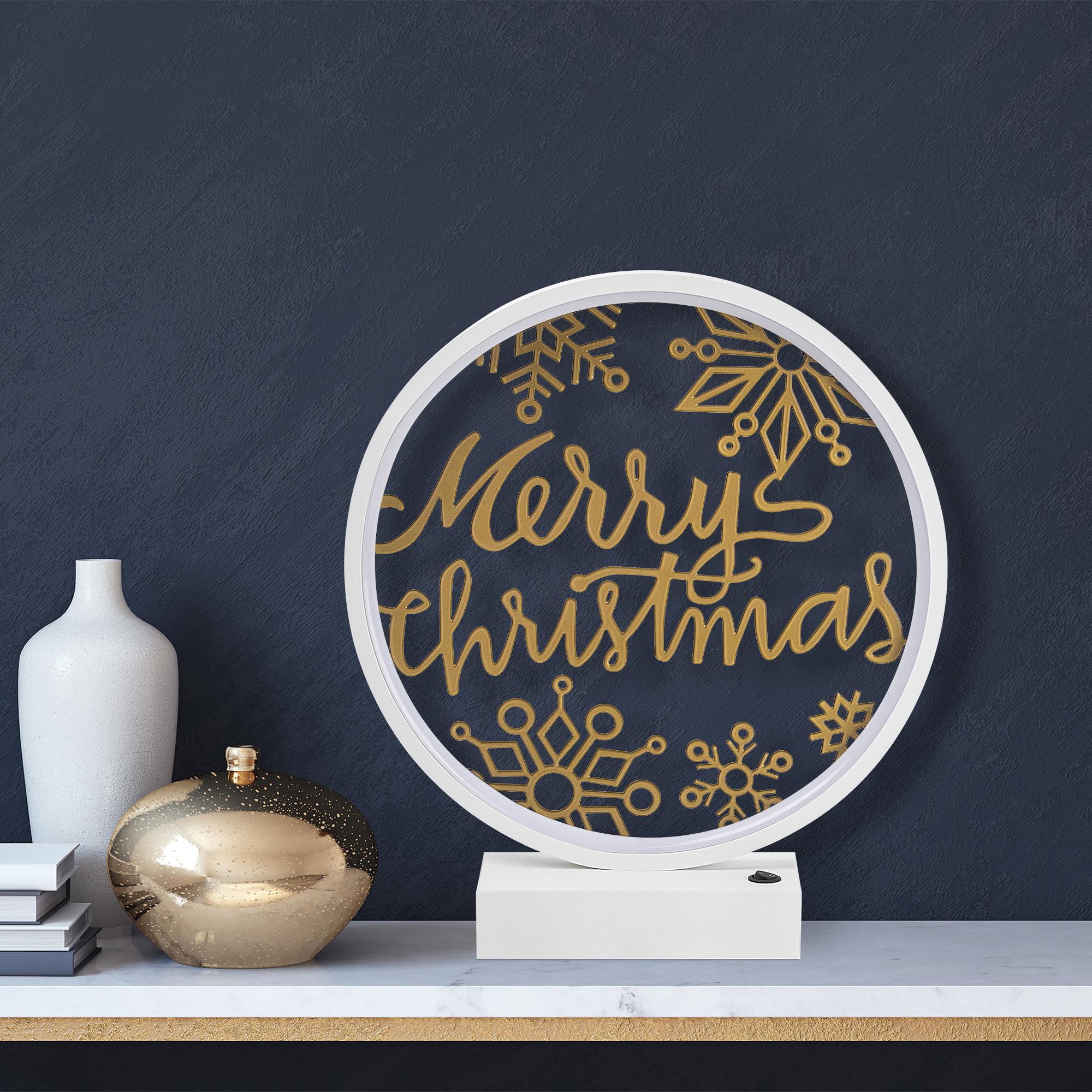 Masa Aydınlatması Pütürlü Beyaz Parlak Gold Xmas-037-A
