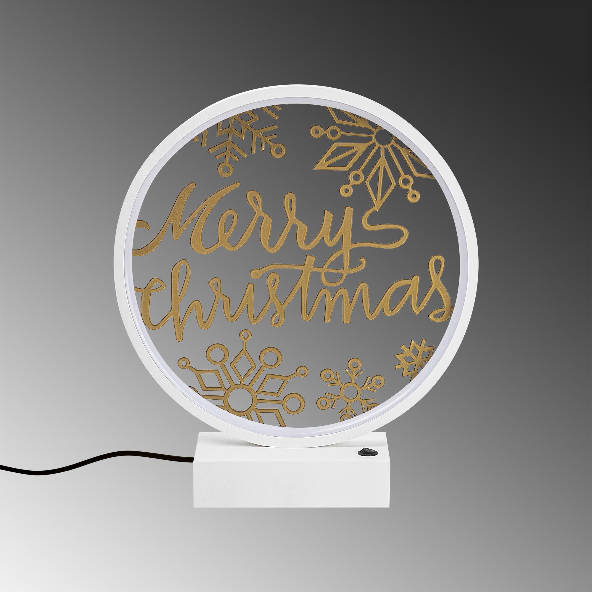 Masa Aydınlatması Pütürlü Beyaz Parlak Gold Xmas-037-A