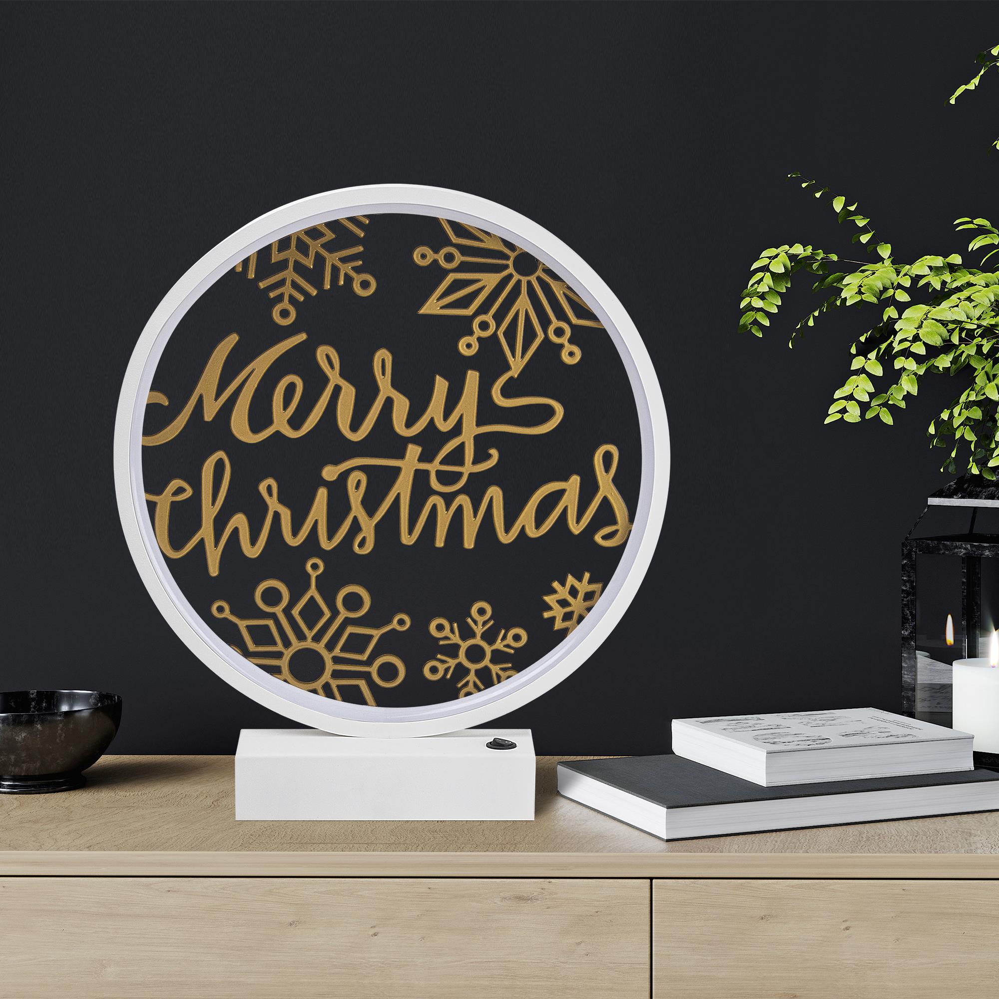 Masa Aydınlatması Pütürlü Beyaz Parlak Gold Xmas-037-A