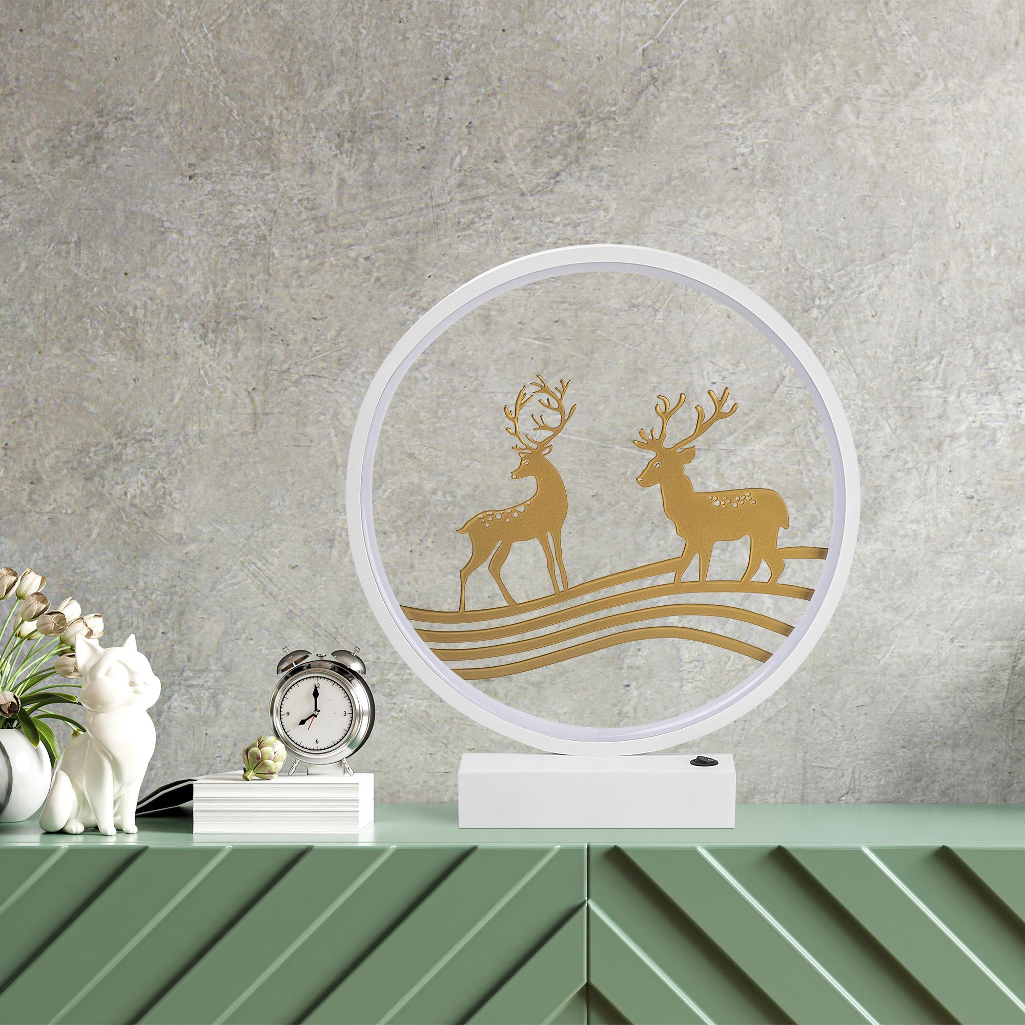 Masa Aydınlatması Pütürlü Beyaz Parlak Gold Xmas-038-A