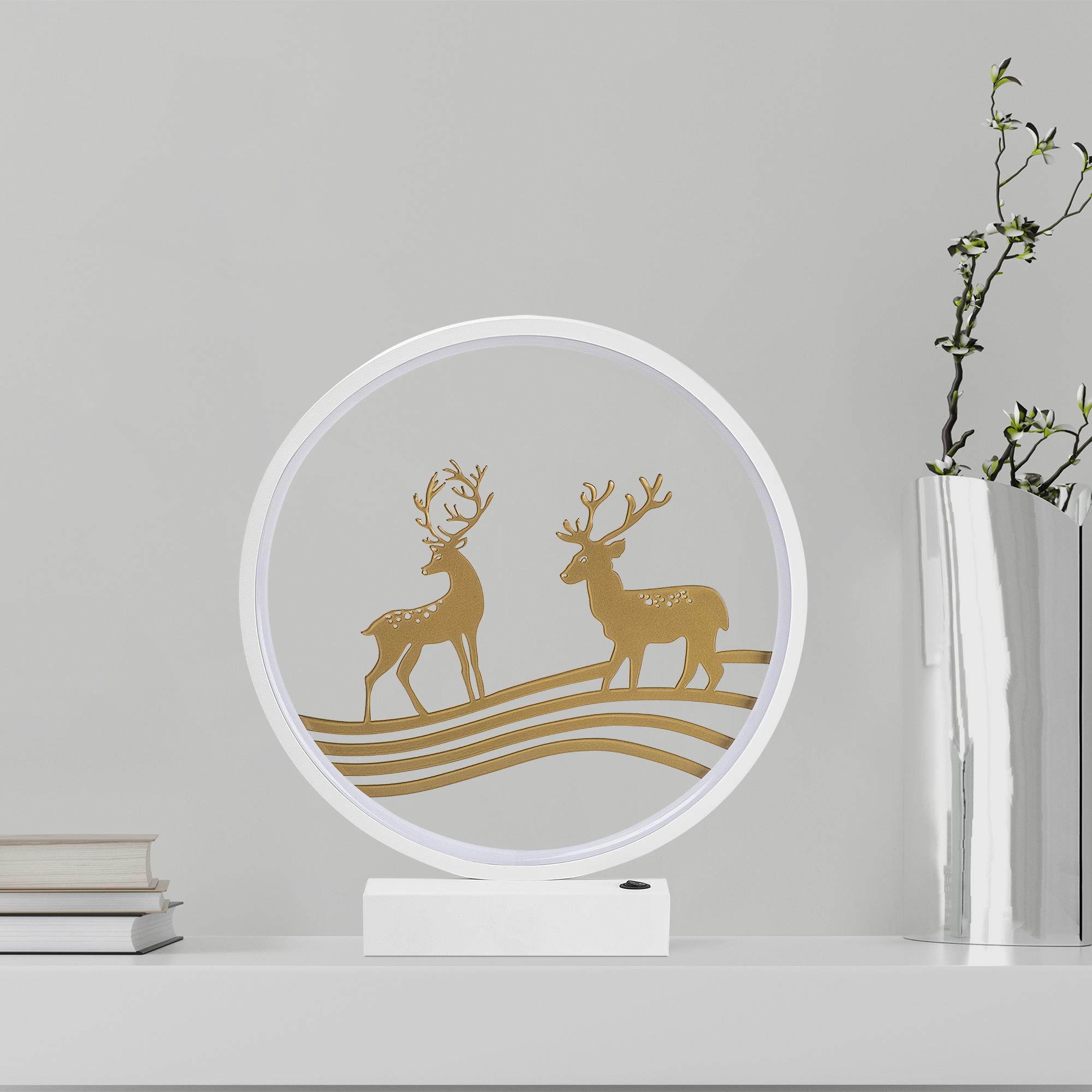 Masa Aydınlatması Pütürlü Beyaz Parlak Gold Xmas-038-A