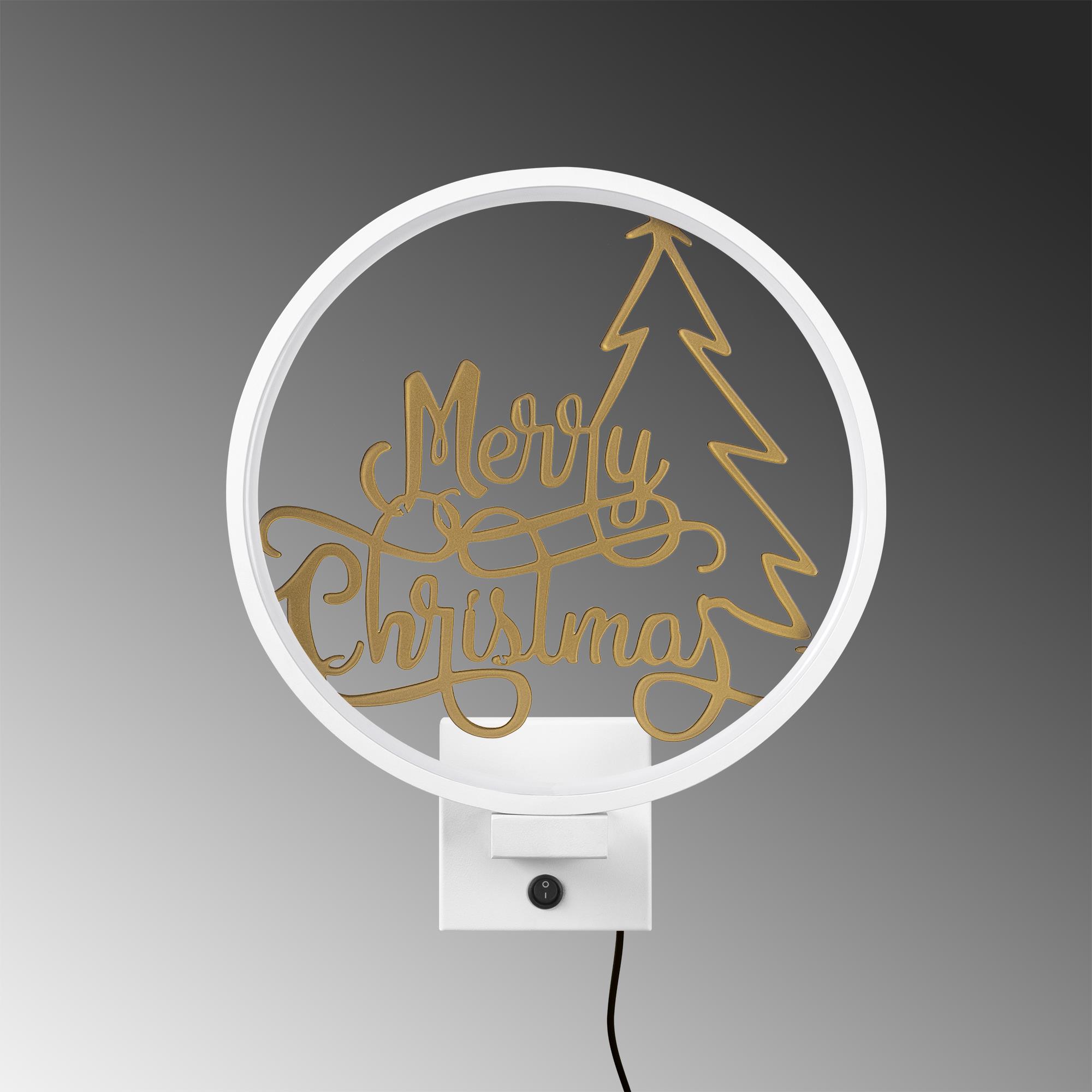 Duvar Aydınlatması Pütürlü Beyaz Parlak Gold Xmas-042-A