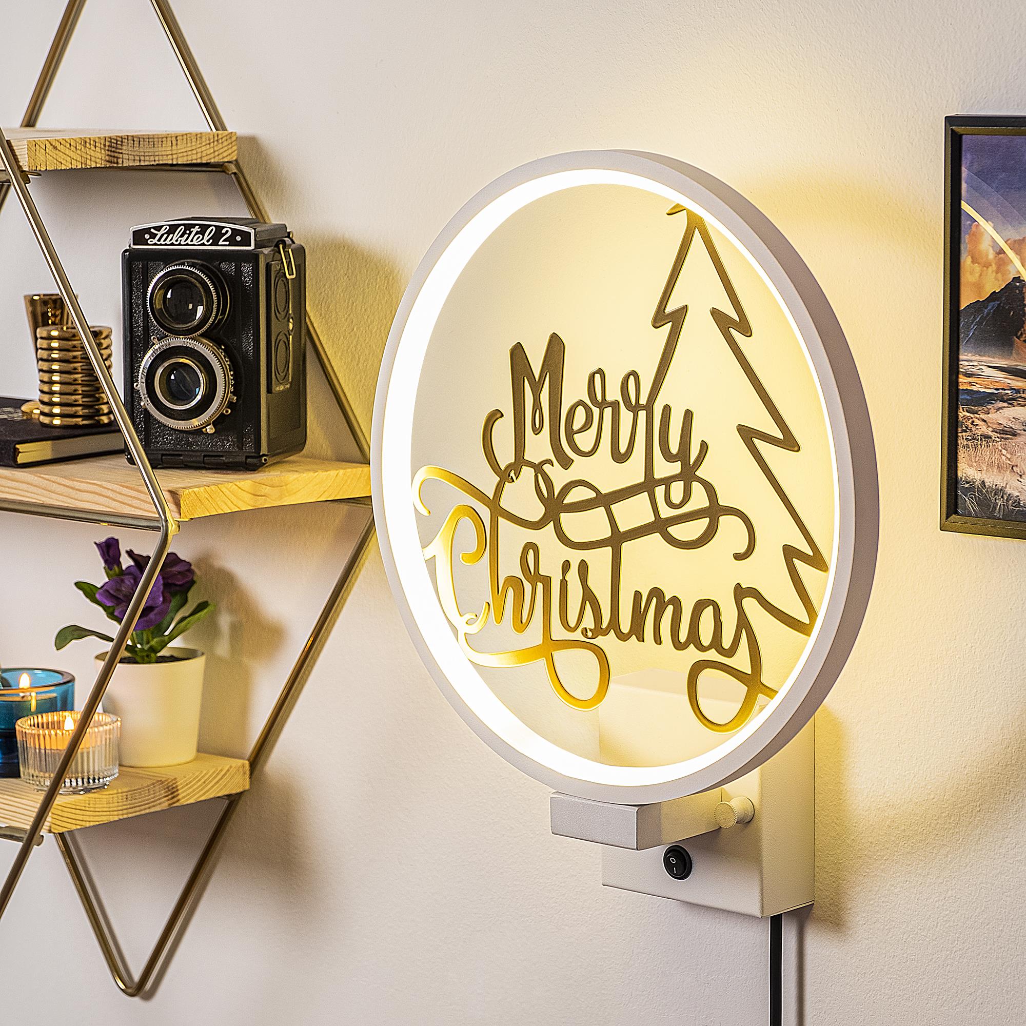 Duvar Aydınlatması Pütürlü Beyaz Parlak Gold Xmas-042-A