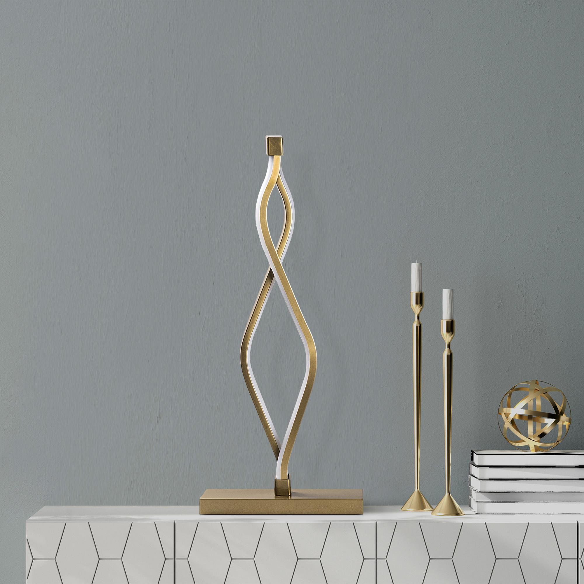 LedLi Masa Lambası Parlak Gold Zozo-13292