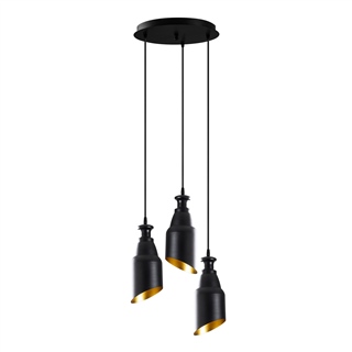 Metal Sıvama 3Lü Tepsi Sarkıt Pütürlü Siyah Kademelı-191Black-3