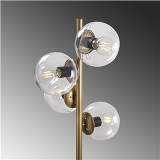 Camlı 4Lü Lambader Parlak Gold Faze-Nt-116