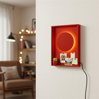 Kırmızı 5W LED Işıklı Duvar Panosu Gece Lambası Aplik Fotoğraf Rafı,HARLI-15700