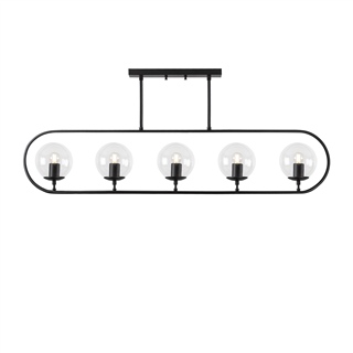 Camlı 5Li Plafönyer Pütürlü Siyah Jewel-10616