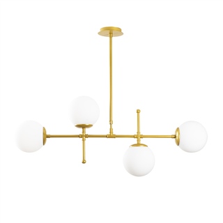 Camlı 4Lü Avize Mat Gold Mudonı-Mr-951