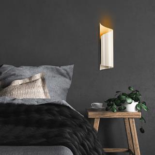 Kıvrık Modern Tekli Metal Aplik 35cm Parlak Krem, Rustik Dekoratif Duvar Lambası KIVRIK-012