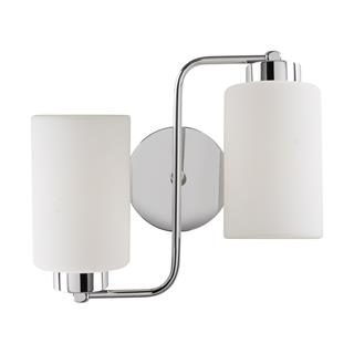 Balcova Modern İkili Cam Aplik Krom, Dekoratif Duvar Lambası BALCOVA-N-346