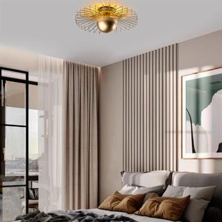Tel Başlık Model Metal Plafönyer Avize Parlak Gold, Dekoratif Tavan Aydınlatma KAYA-15226-L