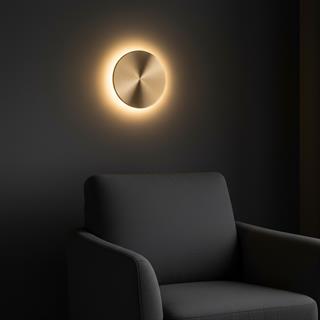 Aura Ledli Metal Sıvama Tekli Duvar Aplik Çap 20 cm,Eskitme Altın,Ambiyans Aydınlatma AURA-15520-L