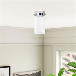Balcova Modern Cam Plafönyer Avize Krom, Dekoratif Tavan Aydınlatma BALCOVA-N-343