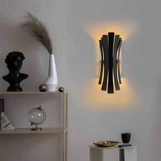 Linea Çift Yönlü Modern Metal Aplik Siyah, Minimalist Duvar Lambası LINEA-15440