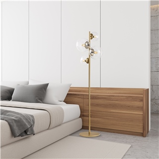 Camlı 4Lü Lambader Parlak Gold Fazlı-10524