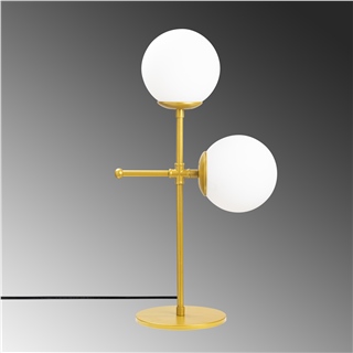 Camlı 2Li Masa Lambası Mat Gold Mudonı-Mr-954