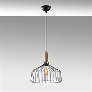 Dear Tekli Tel Sarkıt Avize Siyah, Modern Dekoratif Metal Lamba DEAR-11200