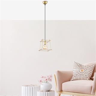 Coman Tekli Tel Sarkıt Avize Parlak Gold, Modern Dekoratif Metal Lamba COMAN-11271