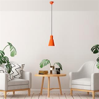 Tekli Sarkıt Avize Turuncu, Endüstriyel Metal Sıvama Tavan Lambası 6362-ORANGE