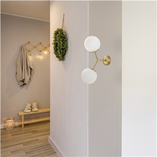 Modern Çift Camlı Duvar Apliği Glop Beyaz Cam E27 Duy Yatak Başı Koridor,DAMAR-6341