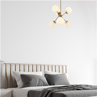 Camlı 6Lı Avize Parlak Gold Gondol-Nua-1121