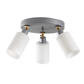 Camlı 3Lü Plafönyer Mat Gri Balcova-N-342