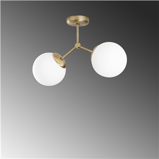 2 Kollu Modern Plafonyer Avize Beyaz Glop Camlı E27 Duy Mutfak,DAMAR-6332