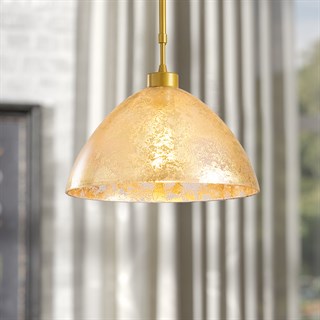 Camlı Tekli Avize Gold Bergama-N-143