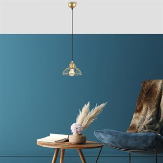 Dopo Tekli Tel Sarkıt Avize Parlak Gold, Modern Dekoratif Metal Başlık Lamba DOPO-12095
