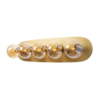 Camlı 5Li Aplik Parlak Gold Well-11726