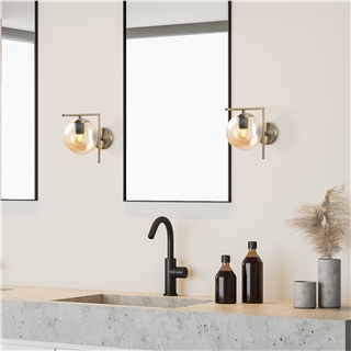 Camlı Tekli Aplik Parlak Gold Flos-7142